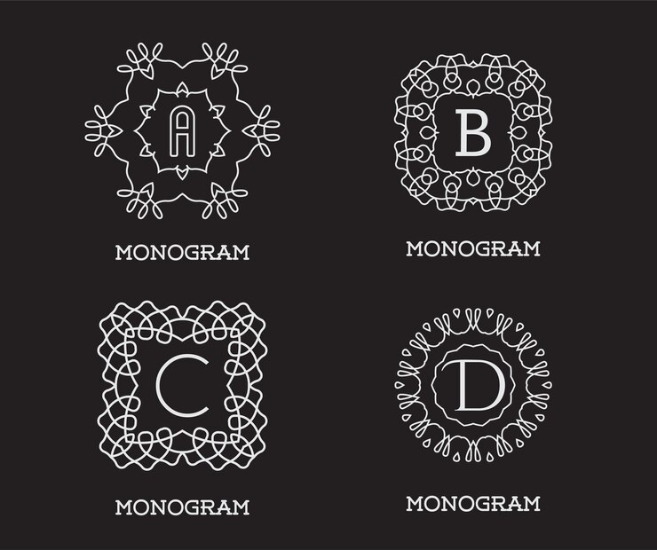 Vector conjunto de plantilla de diseño de monograma. ilustración de vector de carta calidad premium elegante. paquete de colección.