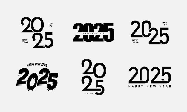 Conjunto de plantilla de diseño de números 2025