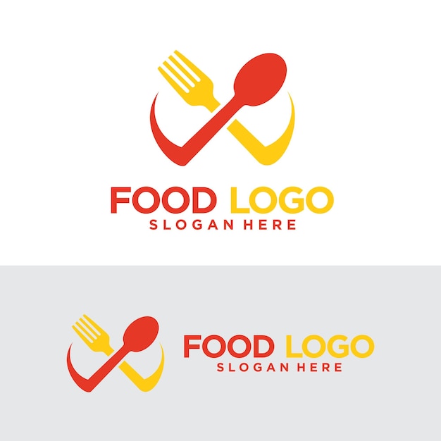 Conjunto de plantilla de diseño de vector de logotipo de alimentos