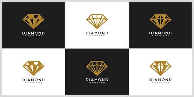 Conjunto de plantilla de diseños de vector de logo de diamante