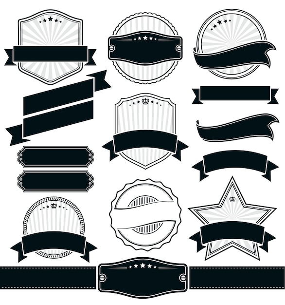 Vector conjunto de plantilla de etiquetas y cintas