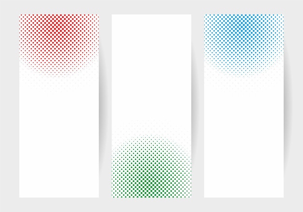 conjunto de plantilla de fondo de cubierta de patrón de puntos coloridos