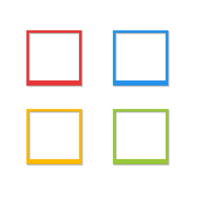 Conjunto de plantilla de icono de vector de marco de foto de color