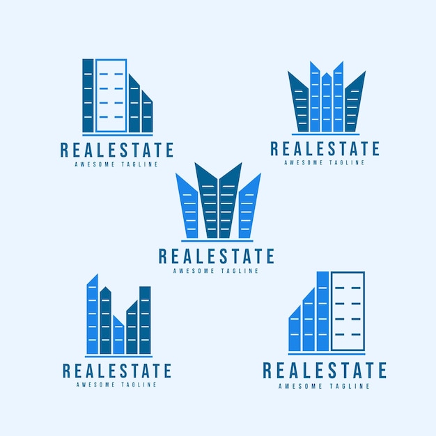 Conjunto de plantilla de logotipo de arquitectura de construcción