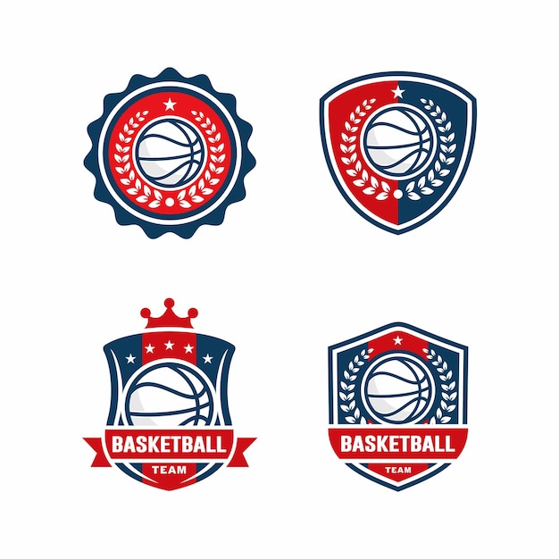 Conjunto de plantilla de logotipo de baloncesto