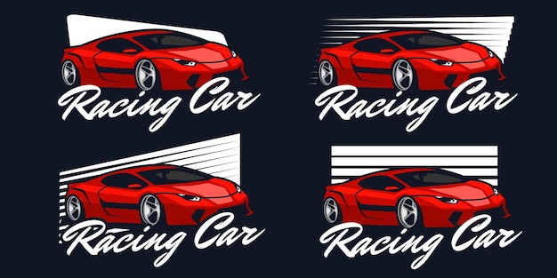 Conjunto de plantilla de logotipo de coche deportivo