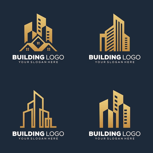 conjunto de plantilla de logotipo de construcción