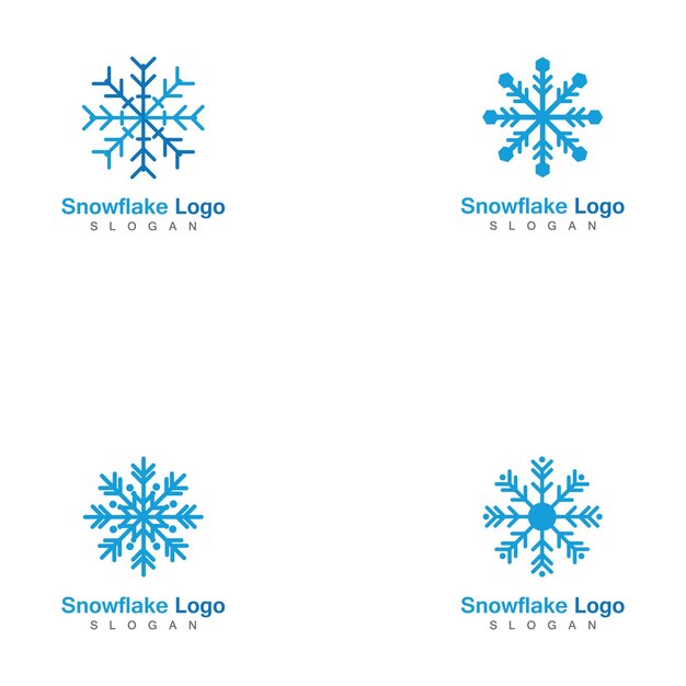 Conjunto de plantilla de logotipo de copo de nieve