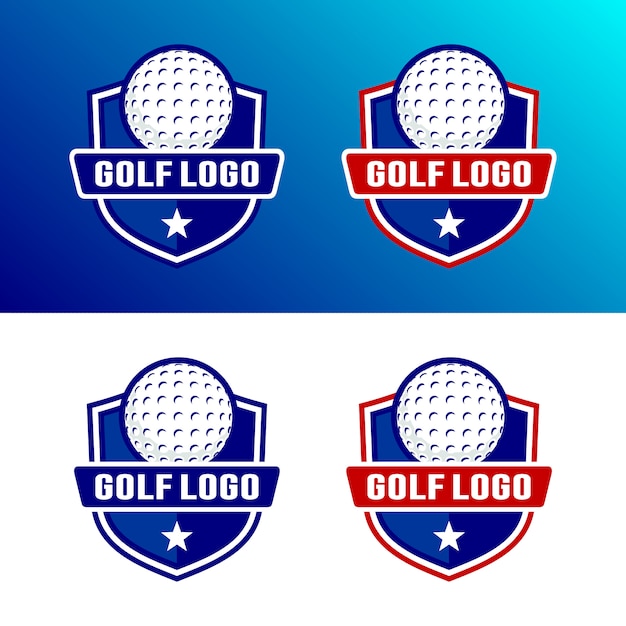 Conjunto de plantilla de logotipo de golf