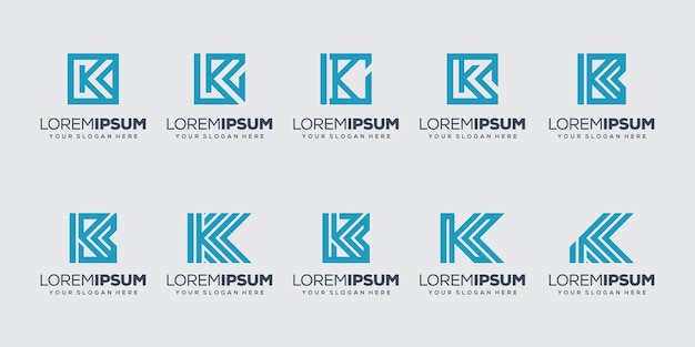 Conjunto de plantilla de logotipo inicial letra k