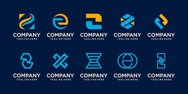 Conjunto de plantilla de logotipo de letra inicial Z de colección.