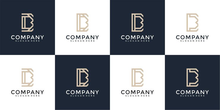 Vector conjunto de plantilla de logotipo de monograma creativo letra b