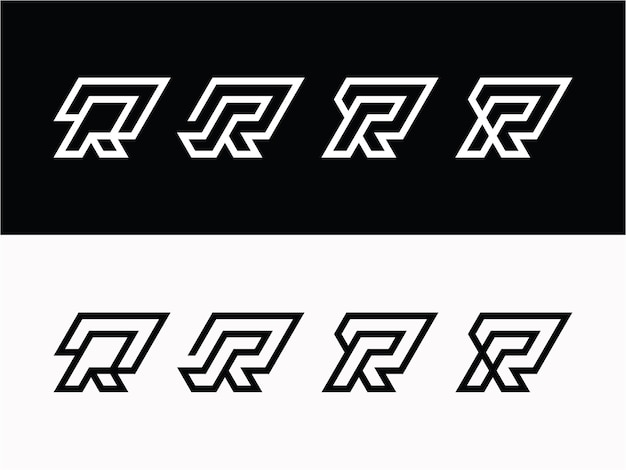 Conjunto de plantilla de logotipo de monograma letra inicial r rr