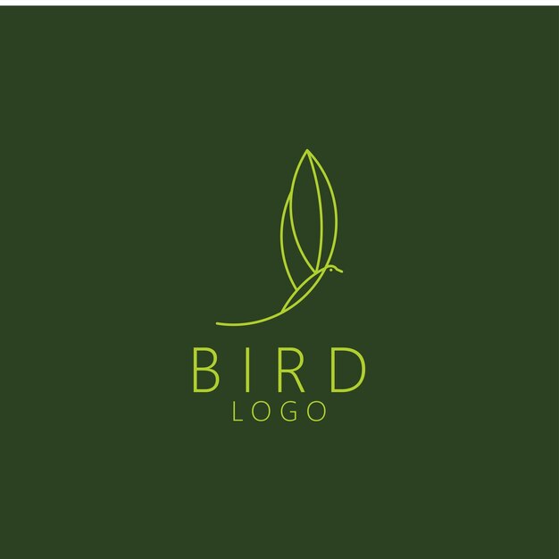 Conjunto de plantilla de logotipo de pájaro con estilo de arte de línea