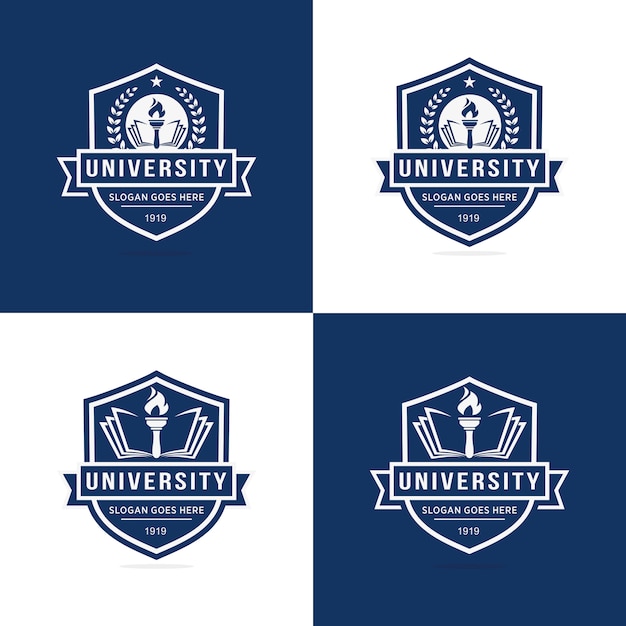 Conjunto de plantilla de logotipo de la universidad