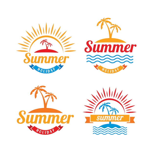 Vector conjunto de plantilla de logotipo de verano