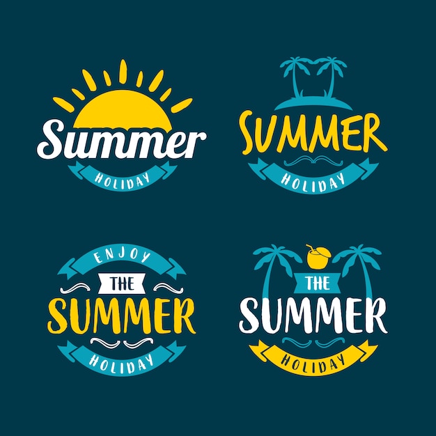 conjunto de plantilla de logotipo de verano