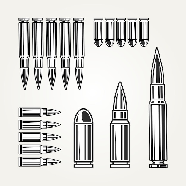 Conjunto de plantilla de vector de bala vintage