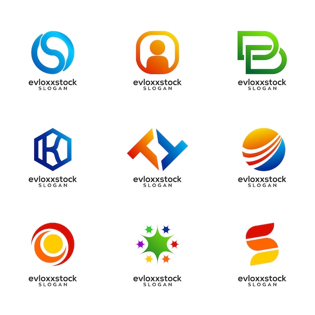 Conjunto de plantilla de Vector de diseño de logotipo de empresa