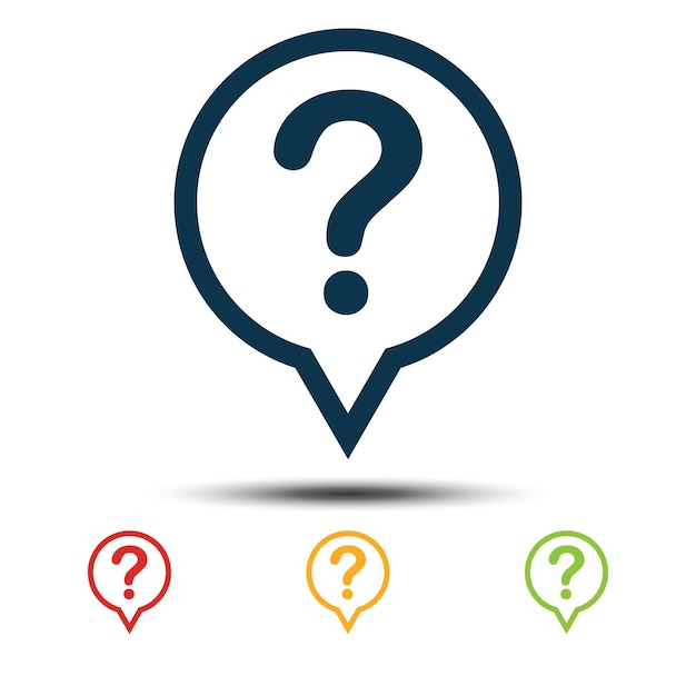 Conjunto Plantilla Vector Icono Signo Interrogación Colorido Icono Escritorio Ayuda