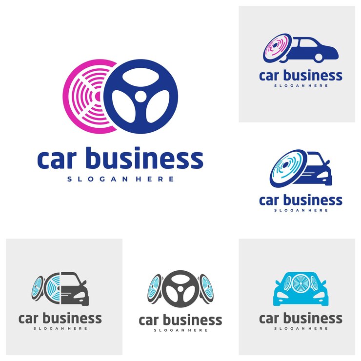 Vector conjunto de plantilla de vector de logotipo de sonido de coche conceptos creativos de diseño de logotipo de coche