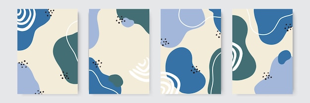 Conjunto de plantillas artísticas universales creativas abstractas. Bueno para afiches, tarjetas, invitaciones, folletos, portadas, pancartas, pancartas, folletos y otros diseños gráficos.