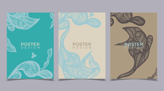 Conjunto de plantillas artísticas universales creativas abstractas. Bueno para afiches, tarjetas, invitaciones, folletos, portadas, pancartas, pancartas, folletos y otros diseños gráficos.