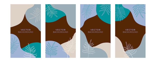 Conjunto de plantillas artísticas universales florales con color pastel azul oro. Bueno para tarjetas de felicitación, invitaciones, folletos y otros diseños gráficos. Tarjeta de felicitación floral cuadrada