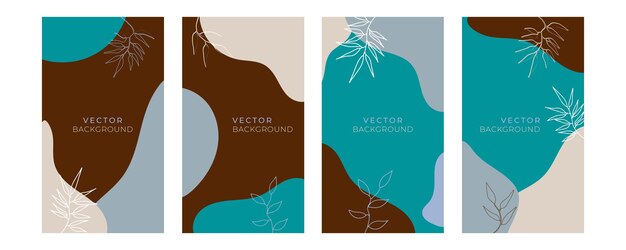 Conjunto de plantillas artísticas universales florales con color pastel azul oro. Bueno para tarjetas de felicitación, invitaciones, folletos y otros diseños gráficos. Tarjeta de felicitación floral cuadrada