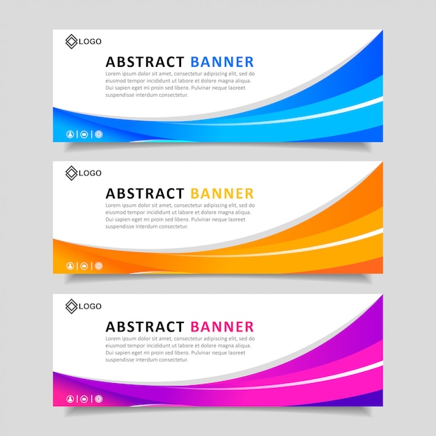 Conjunto de plantillas de banner abstracto moderno