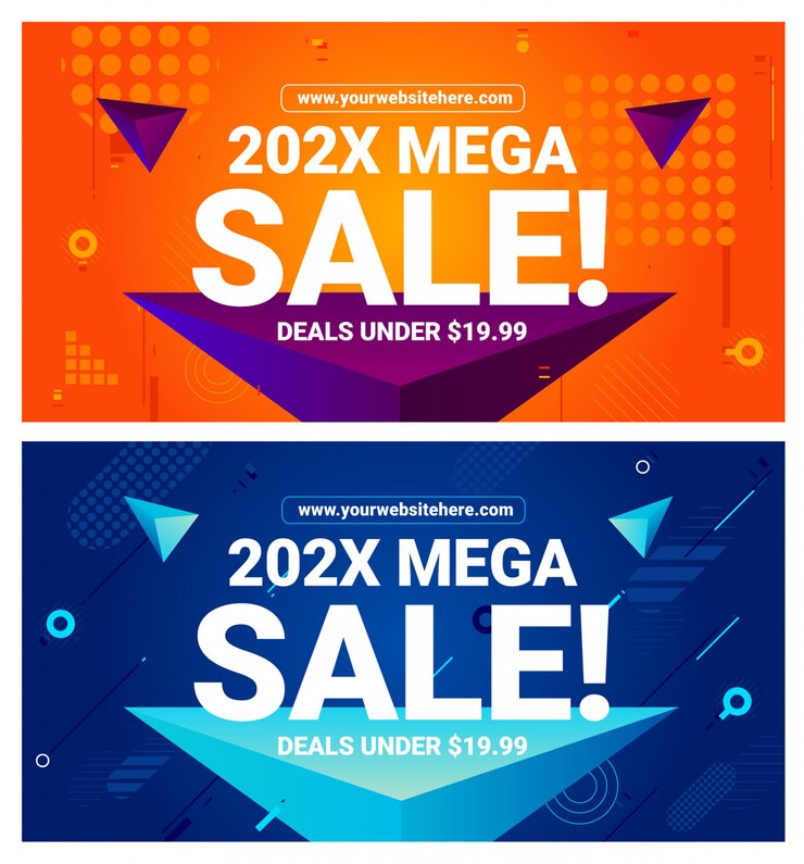 Conjunto de plantillas de banner de mega venta