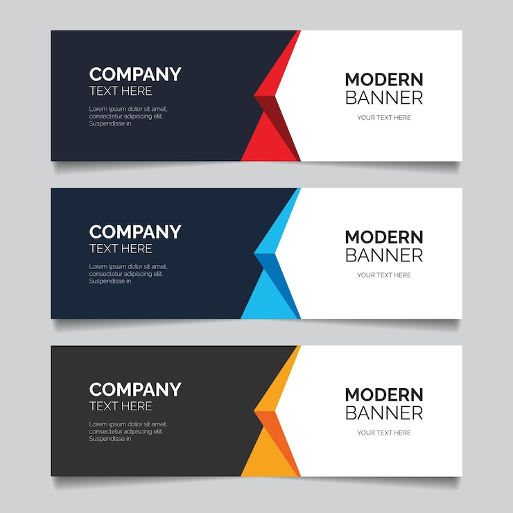 Conjunto de plantillas de banner de negocios corporativos abstractos