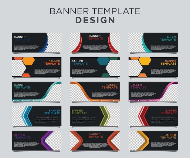 Conjunto de plantillas de banner profesional fondo oscuro