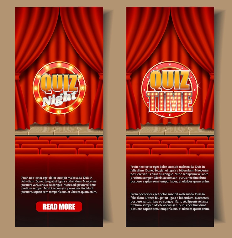Vector conjunto de plantillas de banner vertical de vector de juego de preguntas