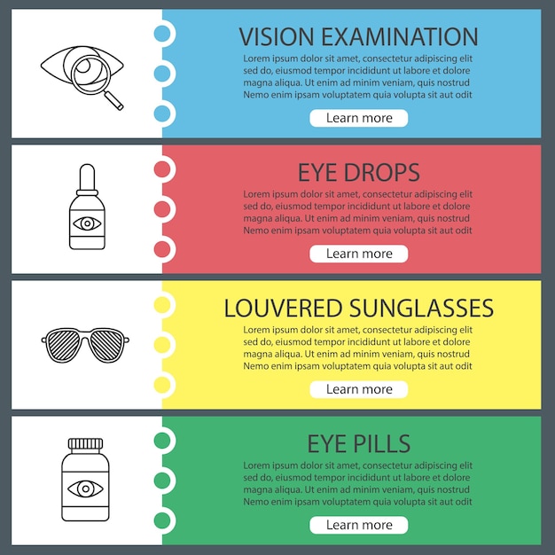 Conjunto de plantillas de banner web de oftalmología