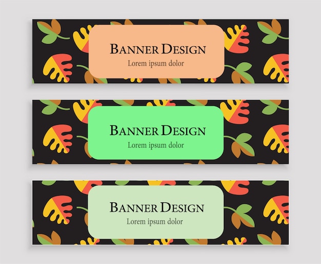 Conjunto de plantillas de banners web con espacio de texto