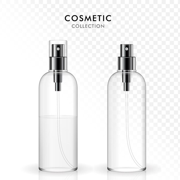 Conjunto de plantillas de botella de spray cosmético