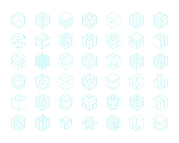 Conjunto de plantillas de cubos de logotipo