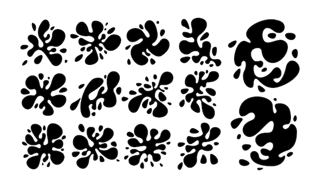 Conjunto de plantillas de diseño abstractas de salpicaduras de agua