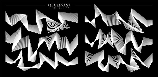 Conjunto de plantillas de diseño abstracto de línea de mezcla moderna.