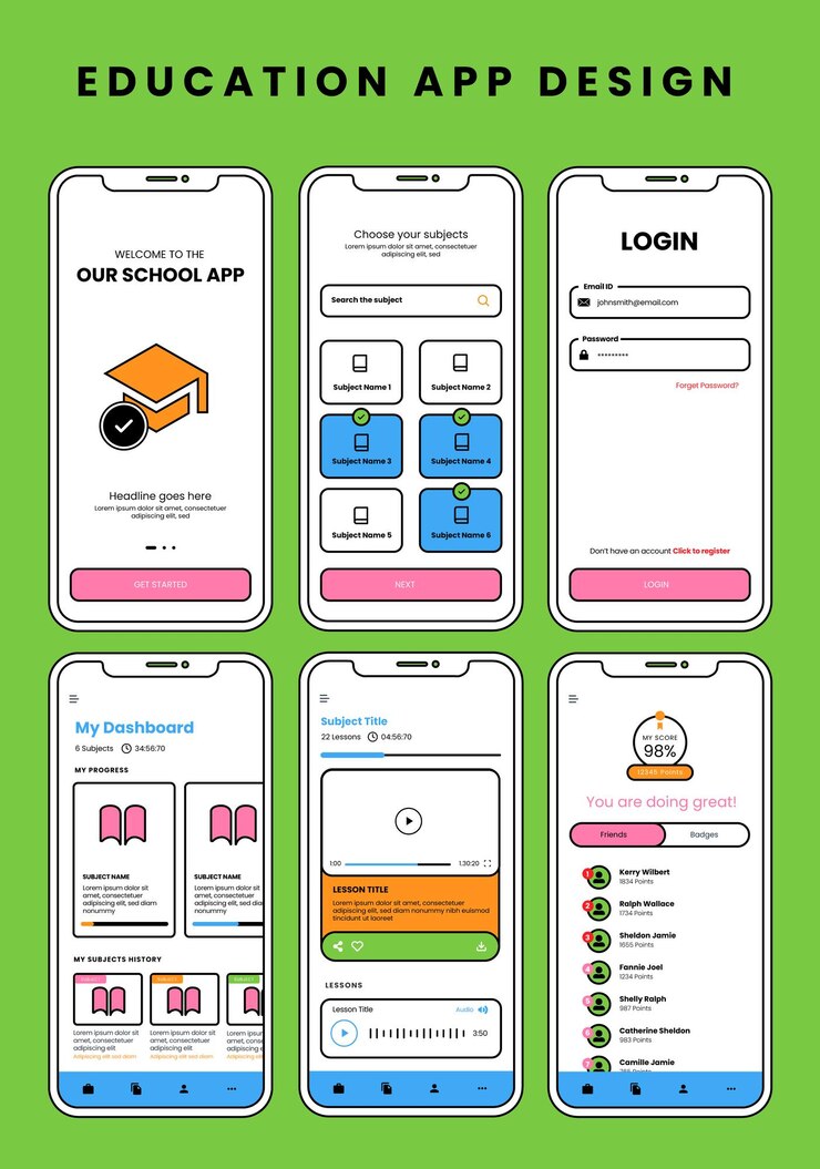 Vector conjunto de plantillas de diseño de aplicaciones móviles planas y modernas. paquete de pantallas ui, ux, gui para aplicación.