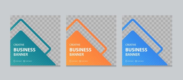 Conjunto de plantillas de diseño de banners web de negocios cuadrados editables