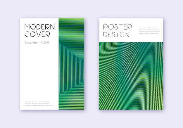 Conjunto de plantillas de diseño de cubierta mínima Resumen verde