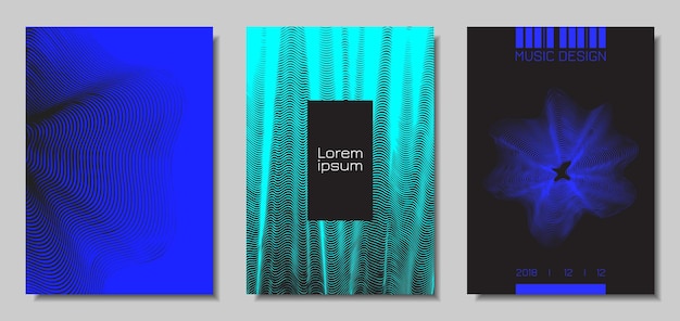 Conjunto de plantillas de diseño de cubiertas de ondas