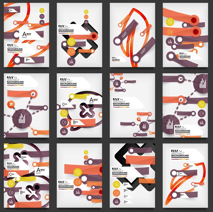 Vector conjunto de plantillas de diseño de folleto de volantes