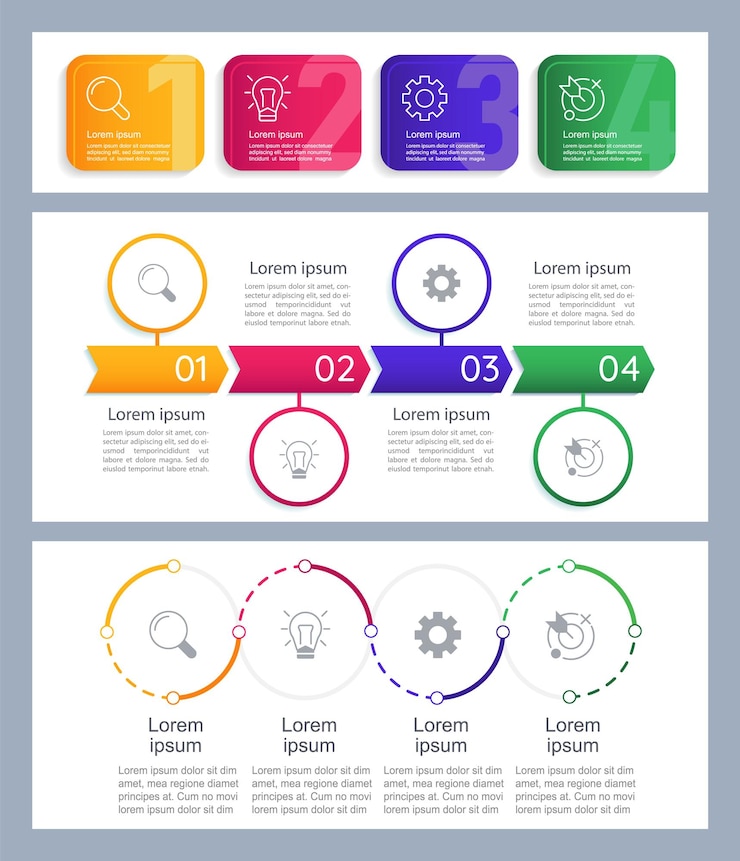 Conjunto de plantillas de diseño de gráfico infográfico de solución
