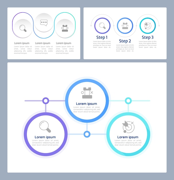 Conjunto de plantillas de diseño de gráficos infográficos de logros personales