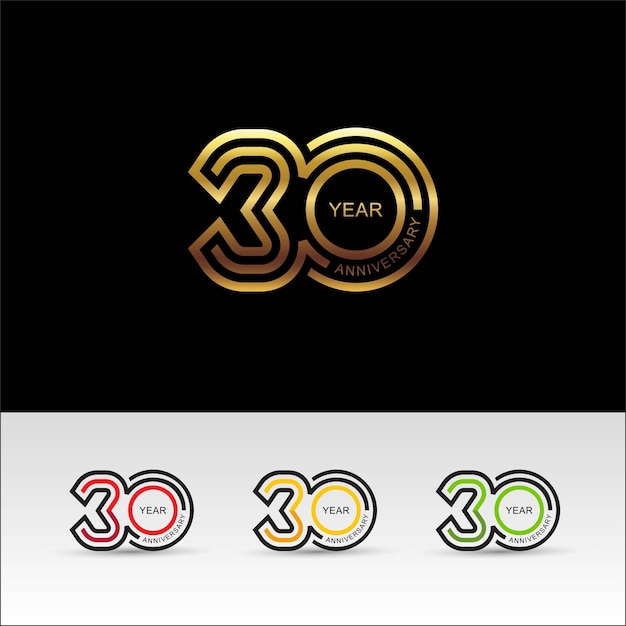 Conjunto de plantillas de diseño del logotipo del 30 aniversario