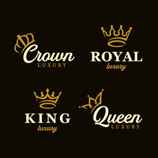 Conjunto de plantillas de diseño de logotipo creativo concepto corona