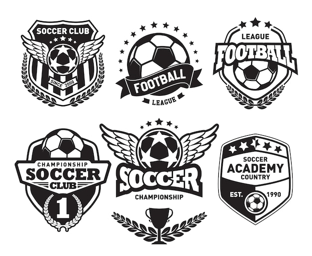 Vector conjunto de plantillas de diseño de logotipo de fútbol